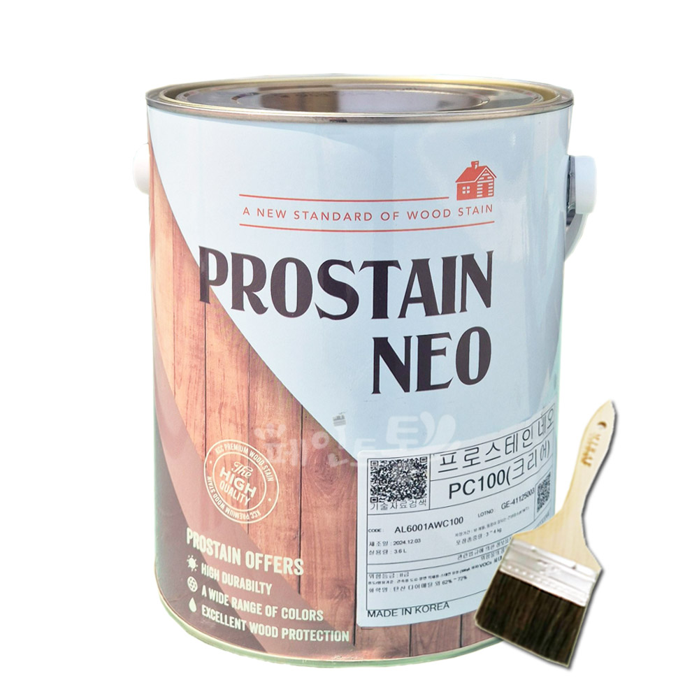 KCC페인트 프로스테인 오일스테인 3.6L 데크 방부목 페인트 크리어