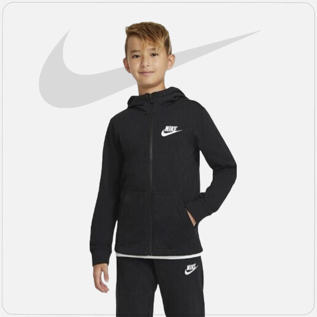 [국내매장판] 나이키 키즈 주니어 집업 긴팔 후디 후드티 간절기 가디건 자켓 초등학생 블랙, L