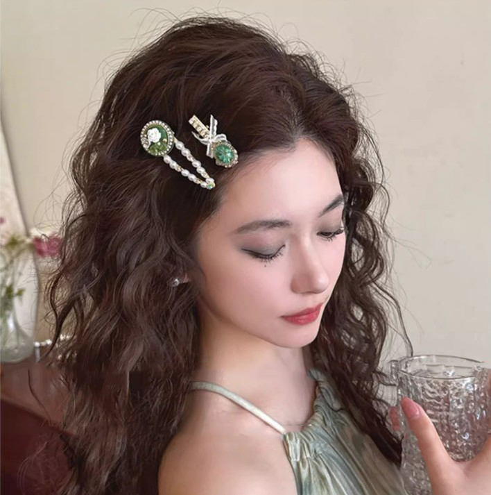 빈티지 핸드메이드 큐빅집게핀 헤어핀 - 상세 이미지 4