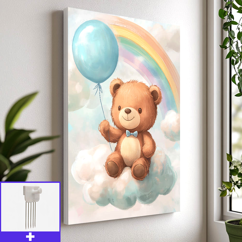 무지개와곰 A3 캔버스액자 동물그림 - 메인 이미지