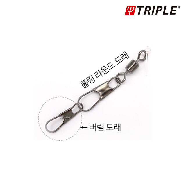 트리플 우럭 라이트 지깅 생미끼 2단 십자구슬 버림 도래 채비 외수질 광어 농어 - 상세 이미지 3
