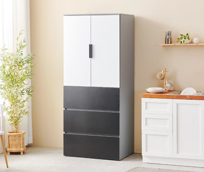 홈트리가구 키큰 렌지대 수납장 시리즈 - 주방 수납장 전자레인지 밥솥 하부서랍 800mm, 1단, 투톤블랙