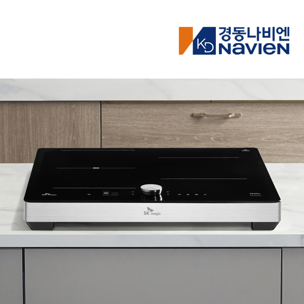 3구 보더리스 1등급 플렉스존 올파워 인덕션 전기 레인지 마그네틱 다이얼 8.5cm스탠드, 블랙 ERI5003