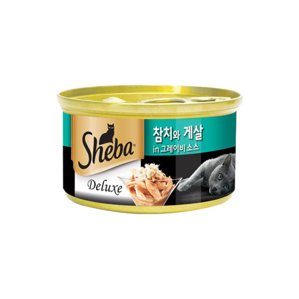 쉬바캔 고양이 습식캔 간식 참치와 게살, 85g, 1개 - 상품 이미지