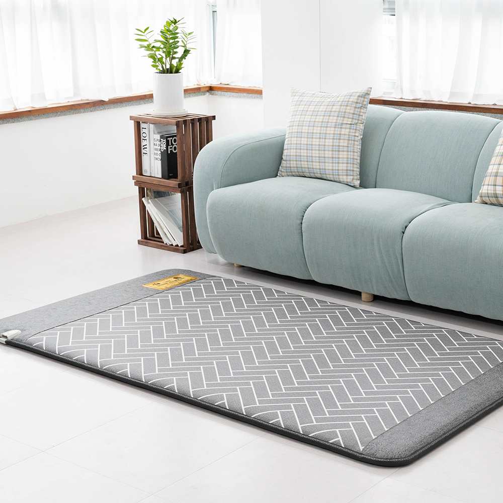 한일의료기 전기매트 EMF 전자파없는 전기장판 온열 난방 거실용 헤링본 1인용 싱글