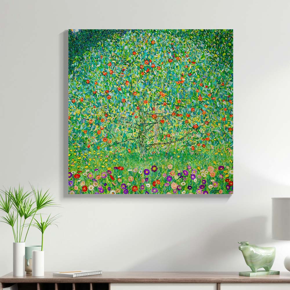 구스타프 클림트 사과나무 70 x 70cm 명화 사과 풍수 그림 거실 인테리어 액자 - 상품 이미지