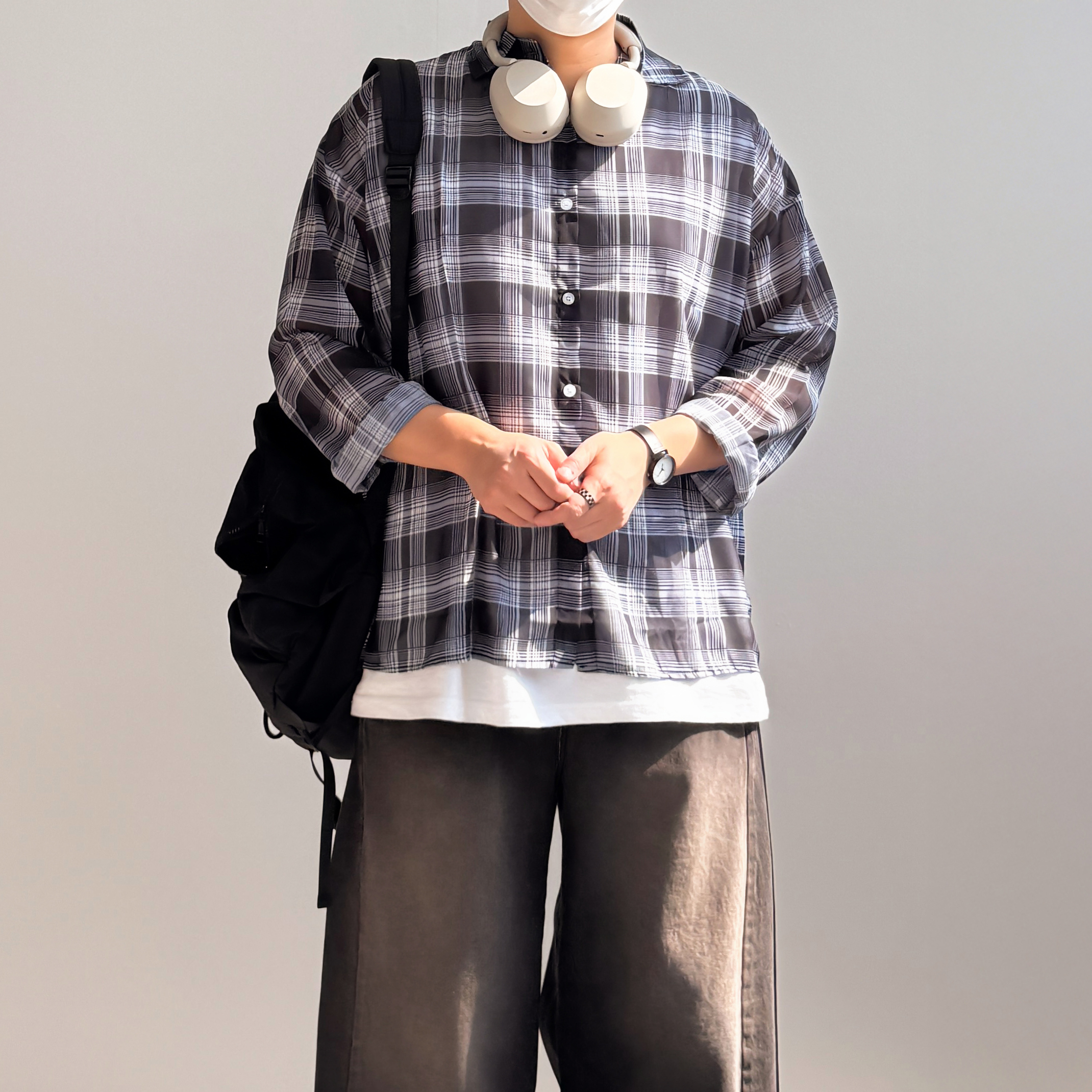 1+1 남성여름남방 남자시스루셔츠 - 메인 이미지