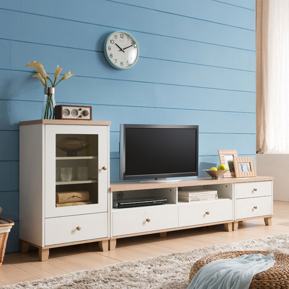 장인가구 미호 2200 거실장세트 (협탁1,장식장1)