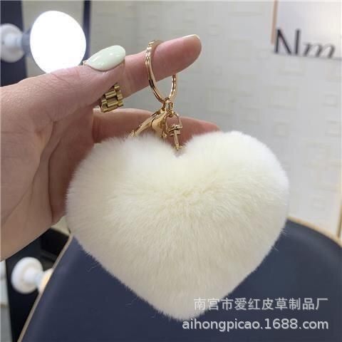 1+1 보들보들 복숭아 하트 펜던트 가방 악세서리 키홀더 - 상세 이미지 4