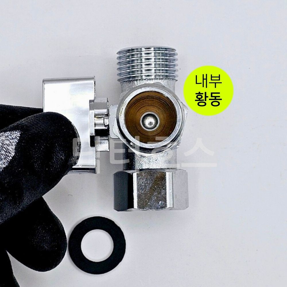 앵글밸브 T밸브 수도꼭지 부품 양갈래 납작 싱크대 싱크 벽 수전 수도 밸브 세탁기 분배기 - 상세 이미지 3