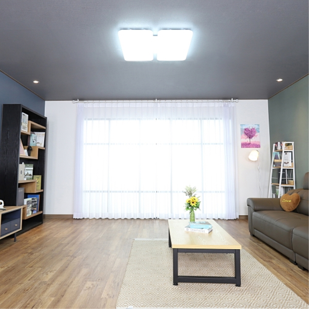 LED PREMIUM 거실등 4등 100W 주광색 플리커프리 전등 조명 메가맨 - 상세 이미지 2