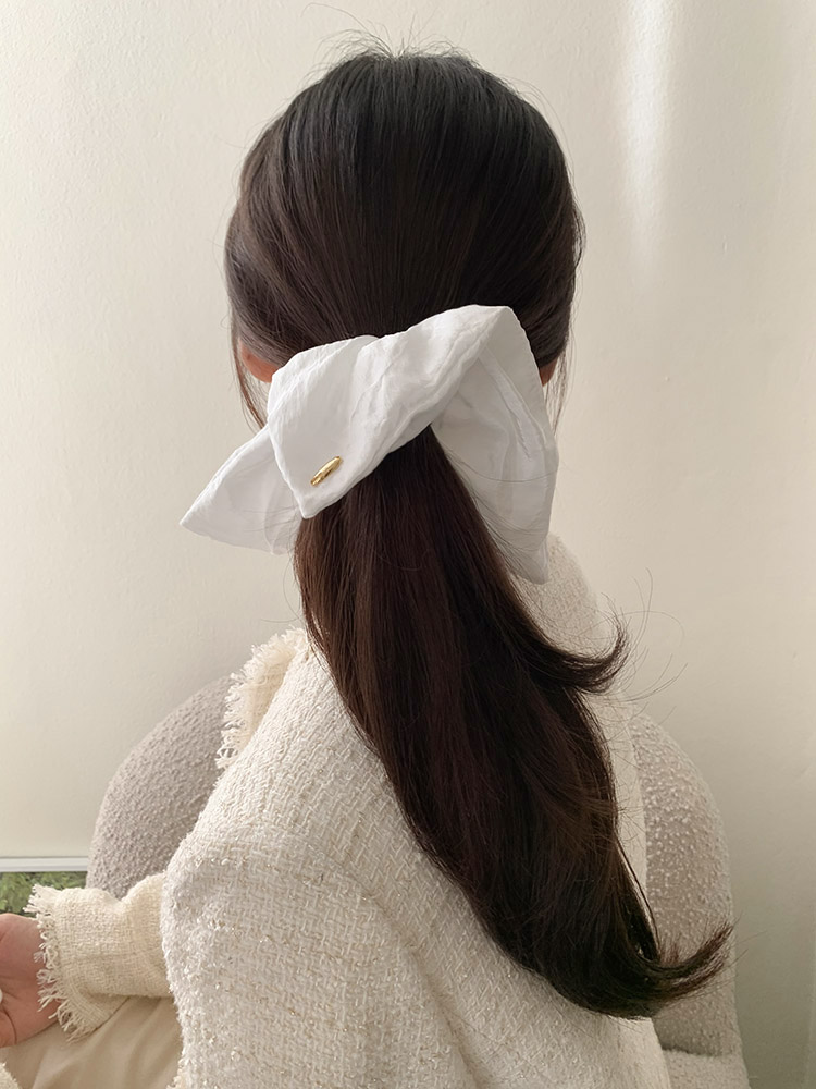 [자체제작] 메이플 반다나 스크런치 - 스퀘어 사각 바스락 실키 빅사이즈 곱창 헤어밴드 - 상세 이미지 2