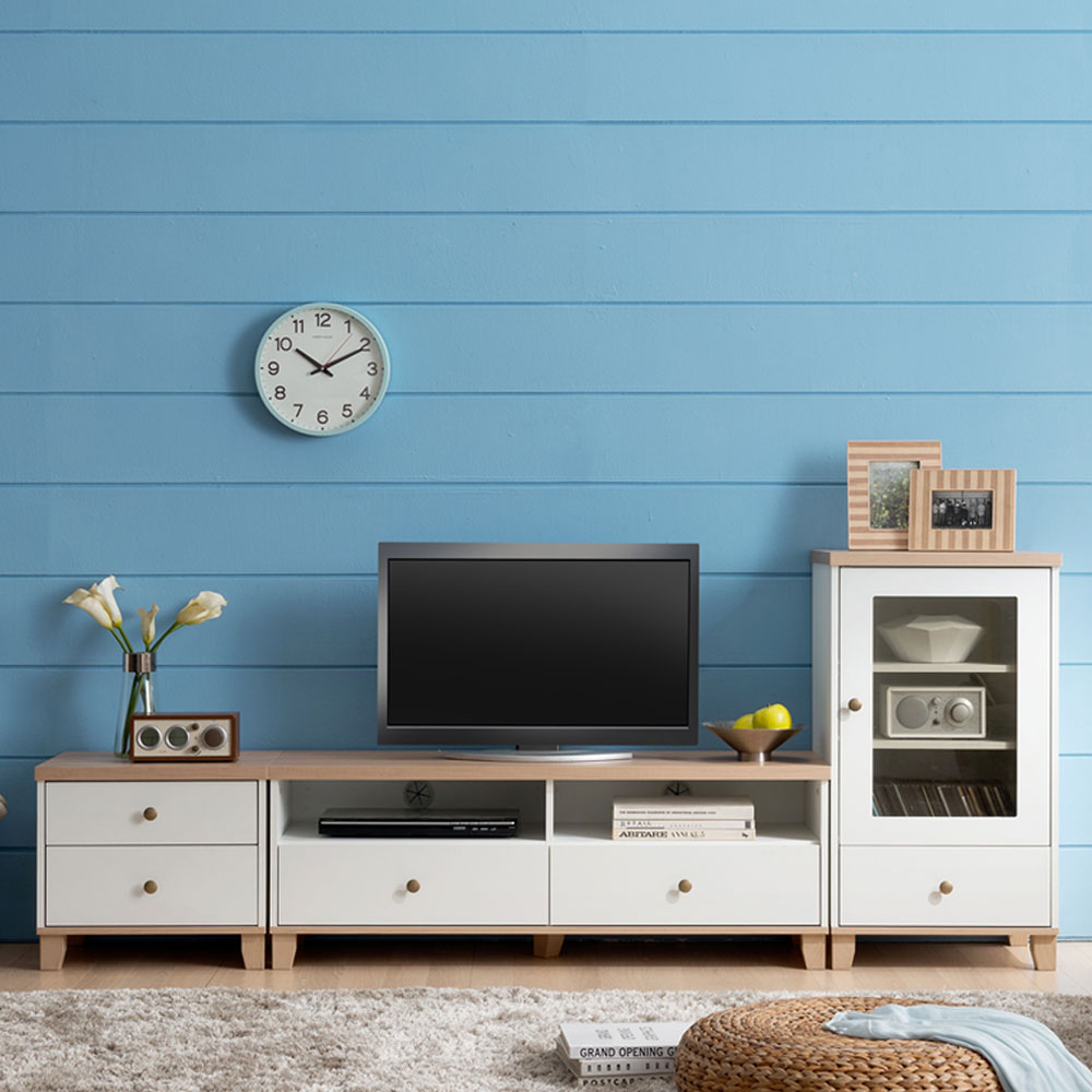 장인가구 미호 2200 거실장세트 (협탁1,장식장1)