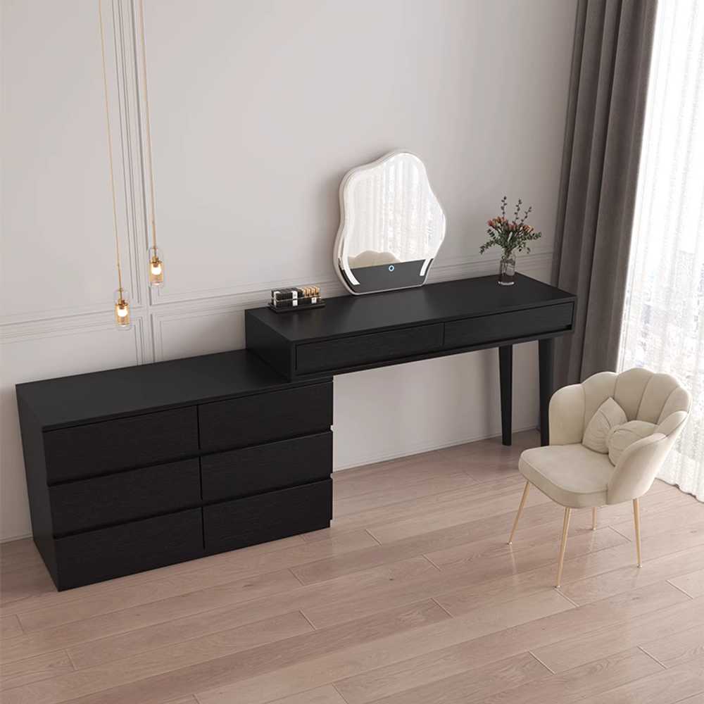블랙 화장대 멀티 수납 대형 콘솔 테이블 메이크업 서랍40cm+화장대100cm - 상세 이미지 5