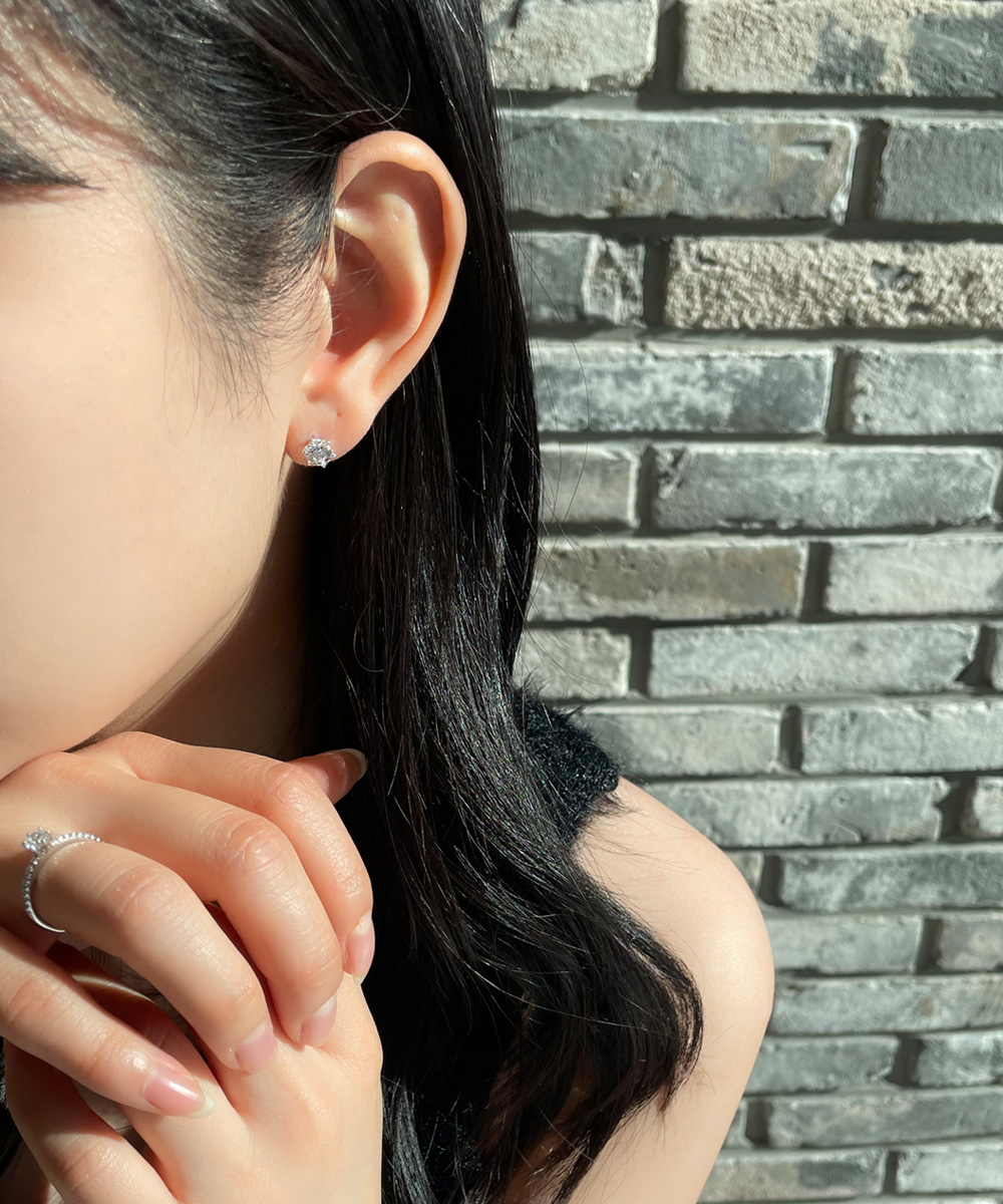 3부 5부 천연 다이아 6프롱 스타 별 스터드 침 귀걸이 (현대,우신,GIA 감정서) - 상세 이미지 4