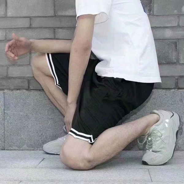 남자반바지 농구바지 여름5부 올블랙 와펜 2종선택 - 상세 이미지 5
