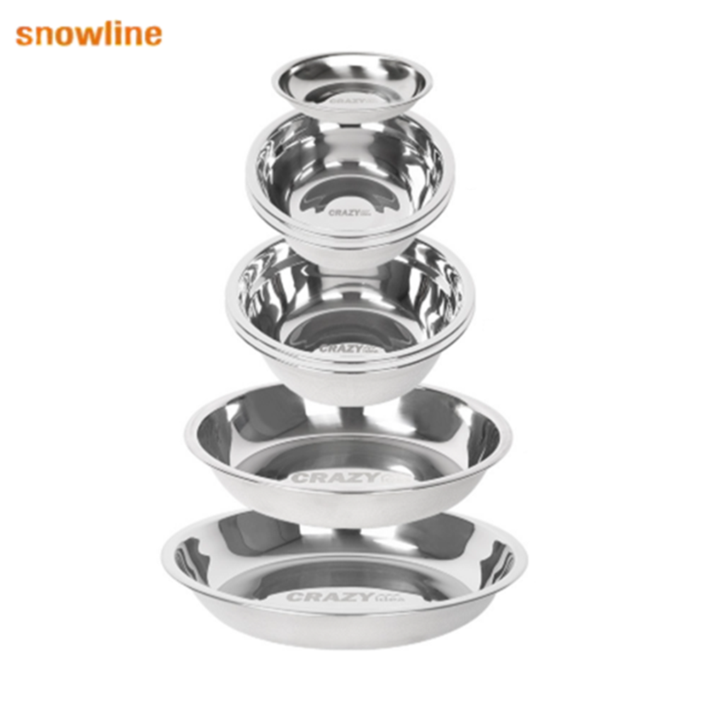 스노우라인 캠핑 접시세트 7종 2인용 스테인레스