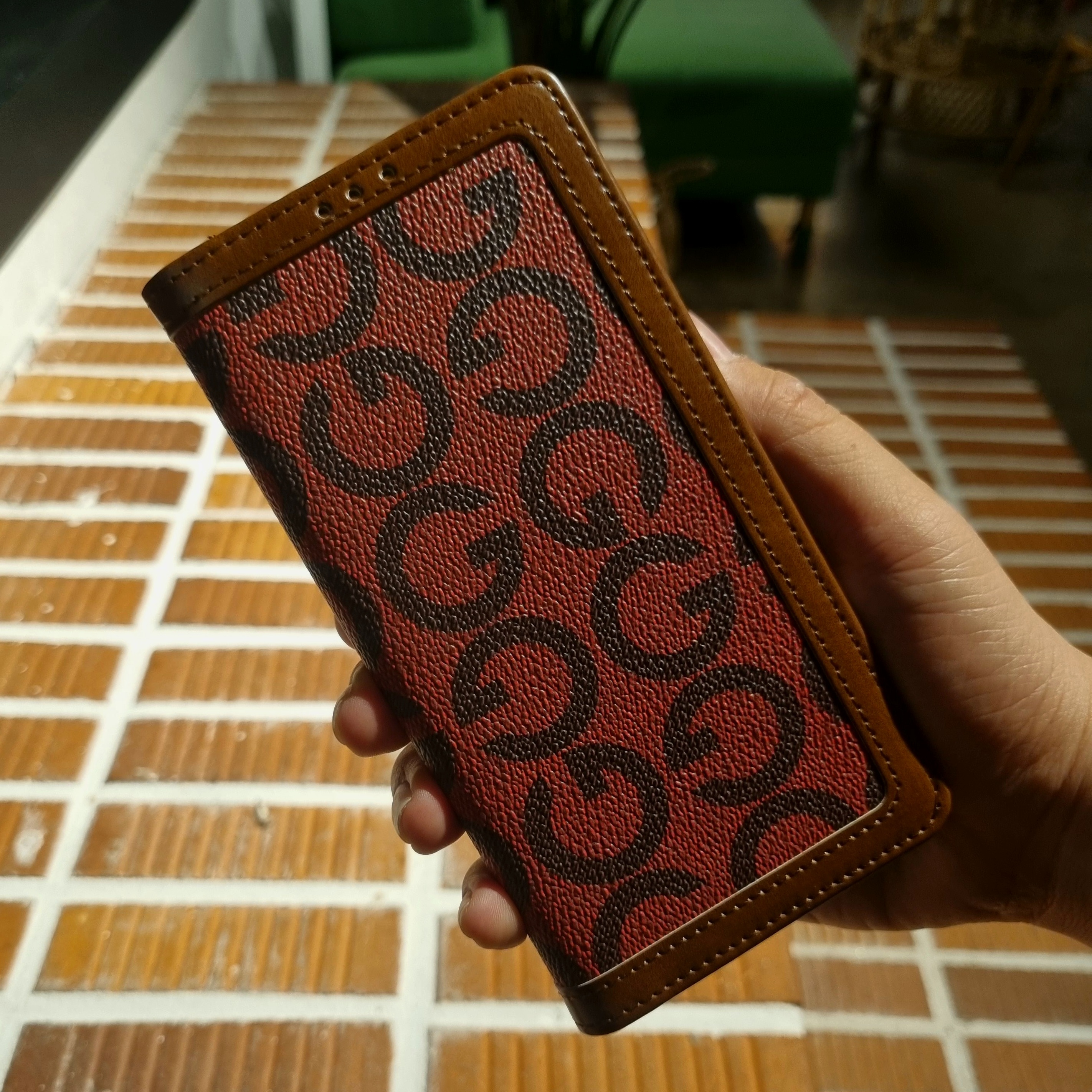 카드 가죽 지갑 범퍼 카메라보호 케이스 레드, 갤럭시S23 FE - 상품 이미지