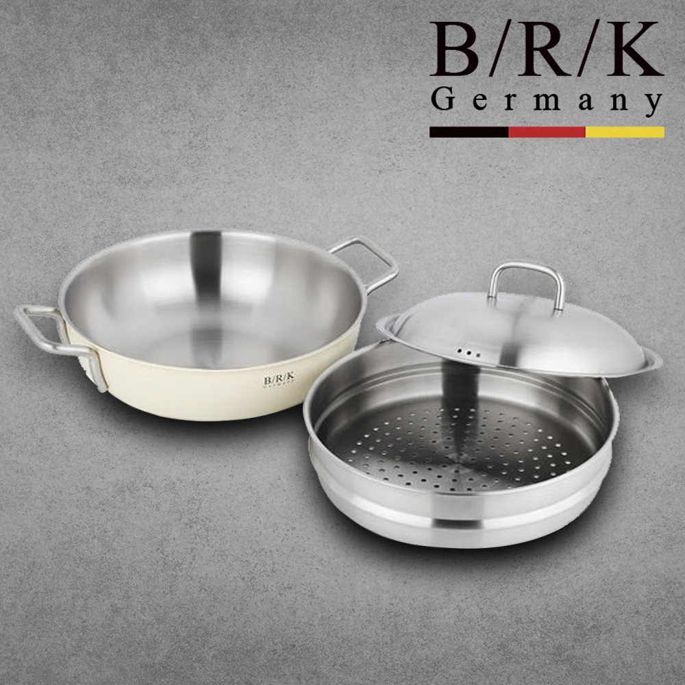 BRK찜기 이유식 스텐 찜기 인덕션 만두 찜기 찜통 찜솥 파티웍 24cm