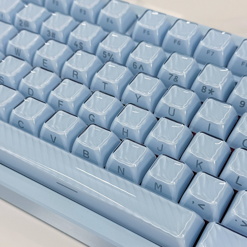 웨이브 크리스탈 블루 측각 투명 키캡 OEM PC 이중사출 기계식 키보드 독거미 앱코 - 상세 이미지 3