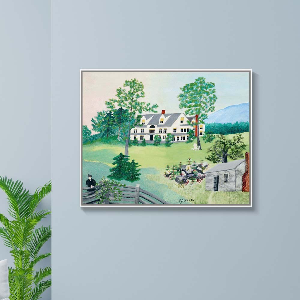 그랜마 모제스 맨체스터의 집 78 x 62cm 명화 그림 거실 벽 인테리어 캔버스 띄움 액자 - 상품 이미지