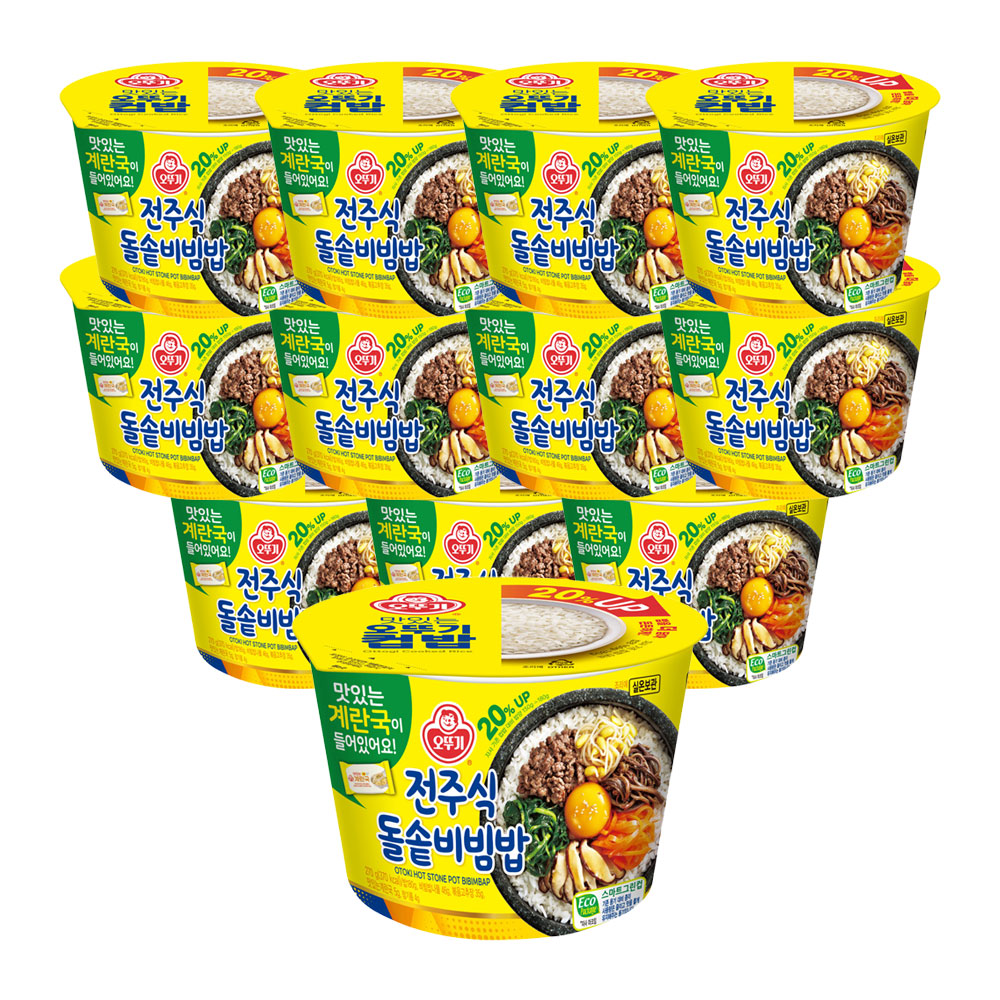 오뚜기 컵밥 전주식돌솥비빔밥+즉석 계란국 270g 12개 - 상품 이미지