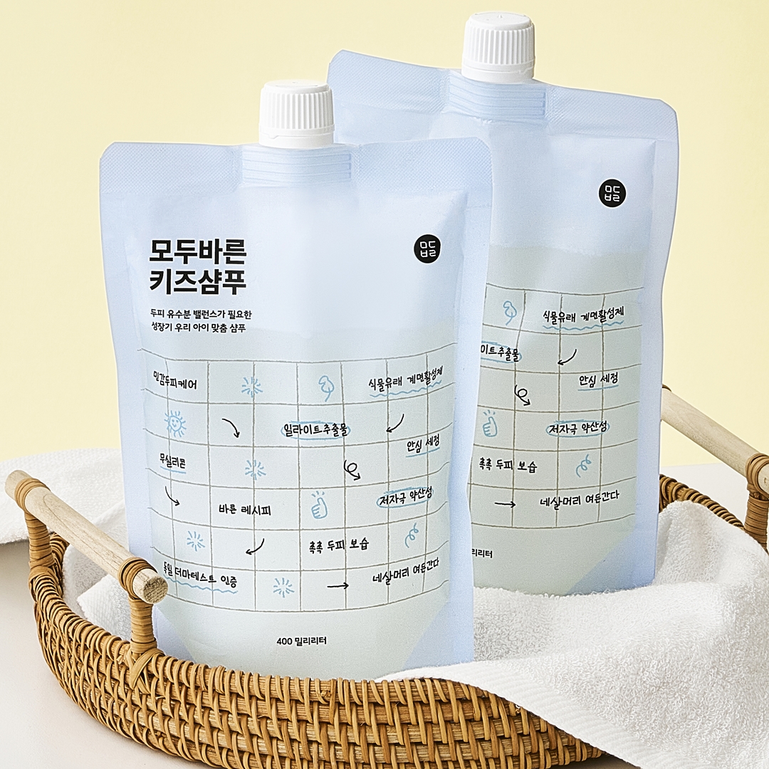 모두바른 어린이 샴푸 400mlx2 초등여아샴푸 정수리냄새 케어 - 상세 이미지 5