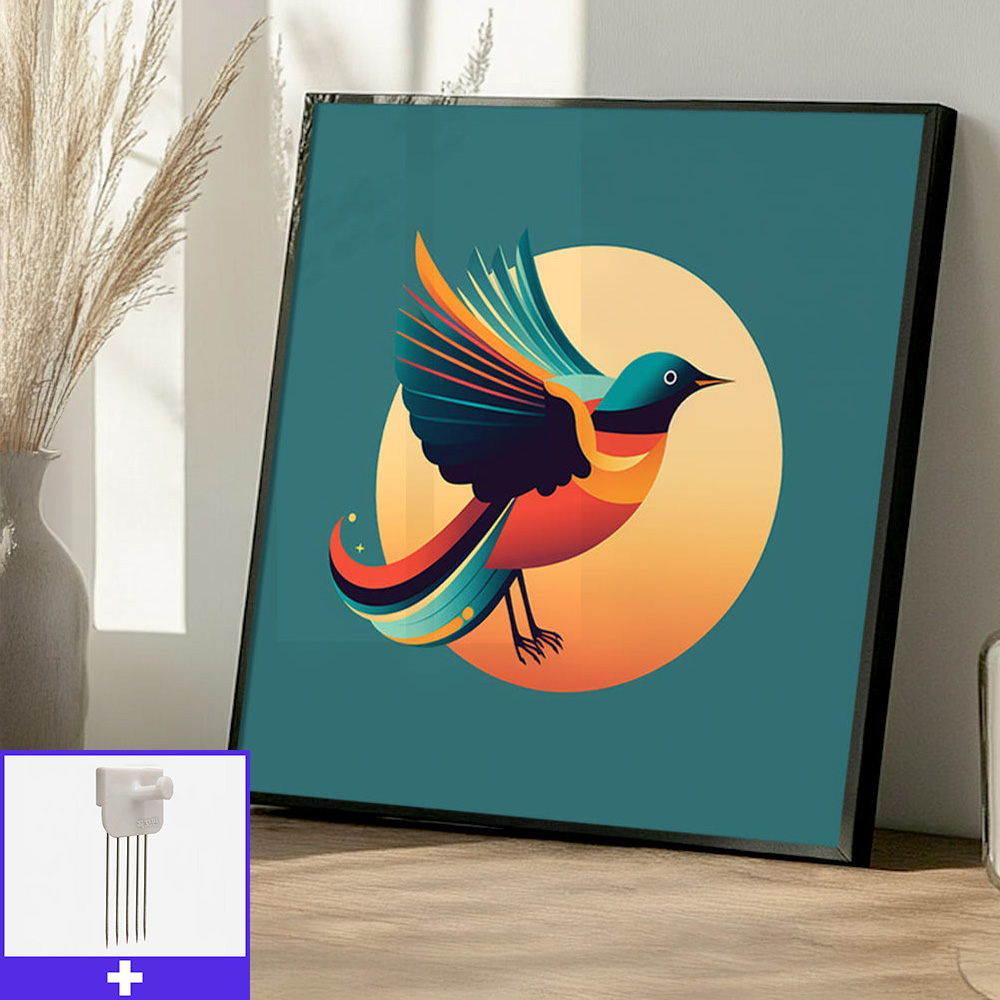 비상하는새 45cm x 45cm 무광블랙 알루미늄액자 포스터 - 메인 이미지