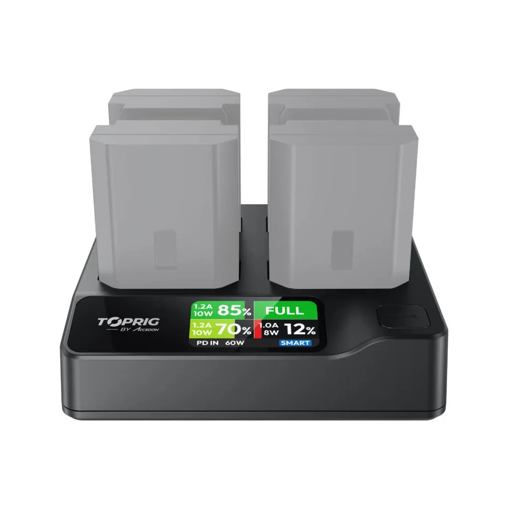Accsoon TOPRIG 4-Bay NP-FZ100 LP-E6 스마트 충천기 액순 - 상세 이미지 5