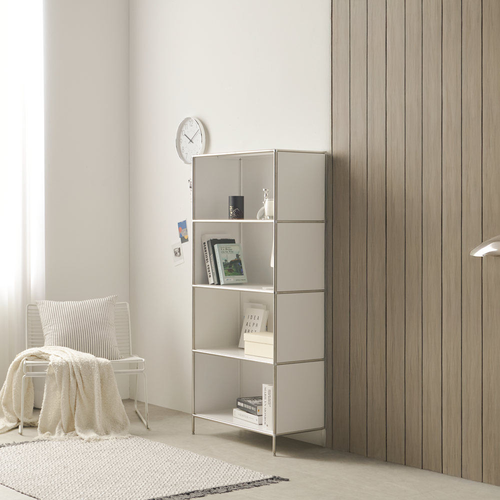 엘르노 미드센츄리 모듈 틈새 철제 슬림장 수납장 가방진열장