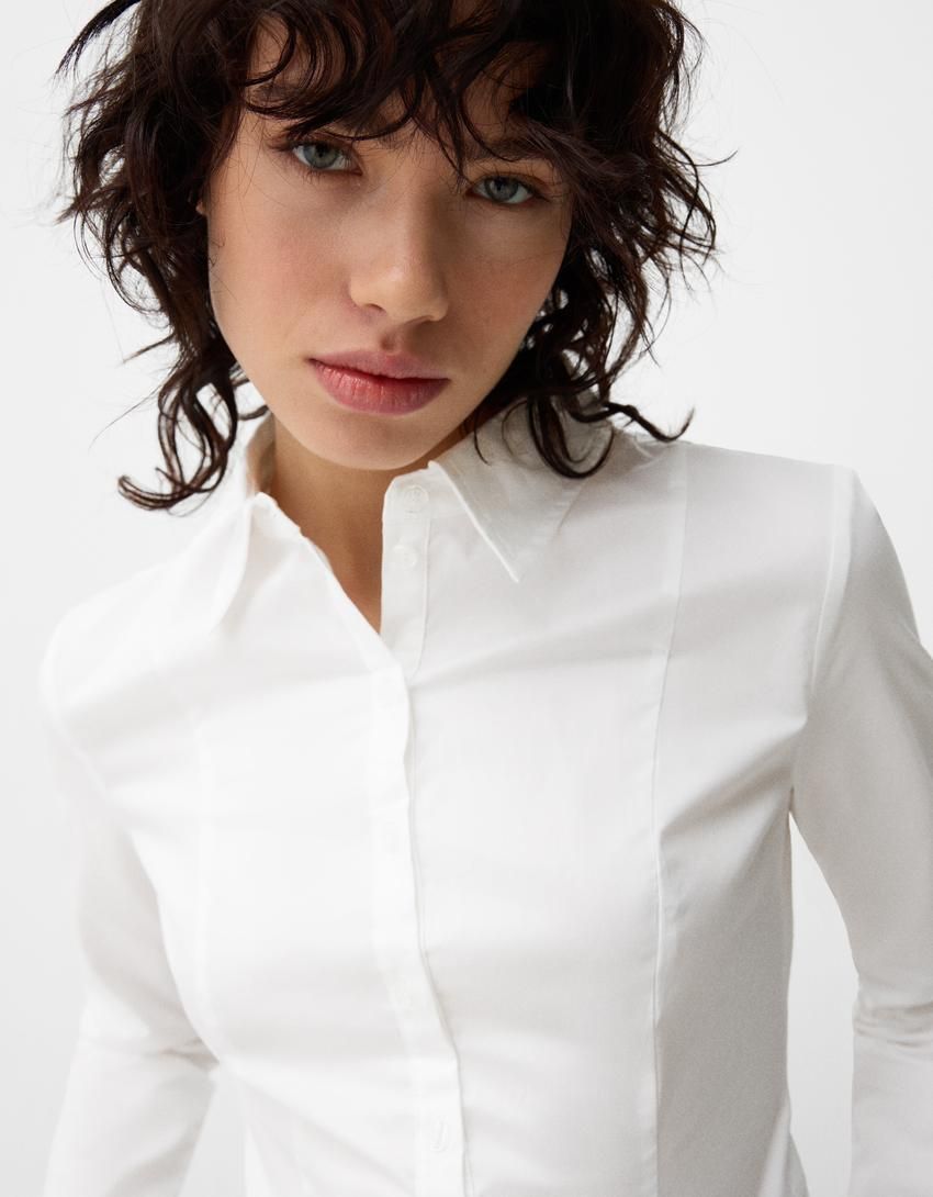 버쉬카 플레어 슬리브 핏 셔츠 6271/741 WHITE - 상세 이미지 3