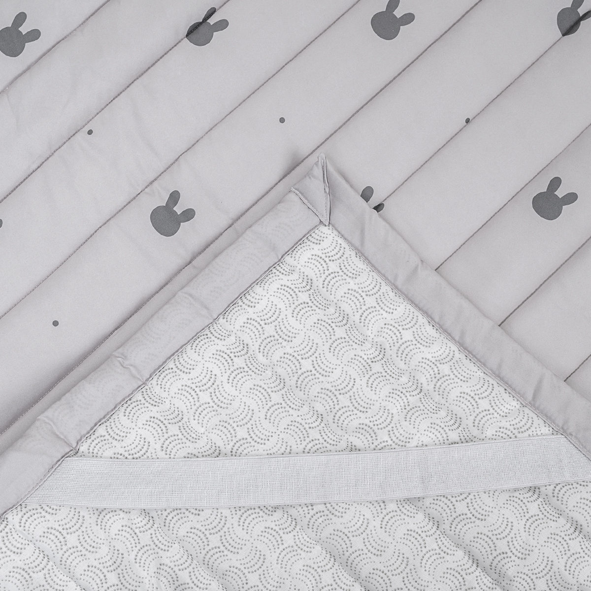 마이하우스 알러지케어 진드기차단 누빔 침대 패드 래빗도트 (그레이), SS(슈퍼싱글)