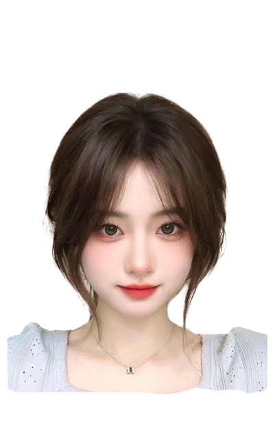 여성 정수리 똑딱이형 새치 가발 붙임 머리 T자형 4x6cm 자연색 (고정핀 없음) - 상품 이미지