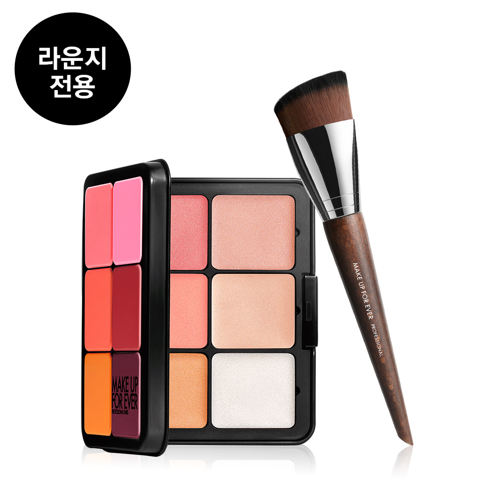 [라운지 전용] NEW HD SKIN 블러쉬&글로우 팔레트 25.2g & 118 브러쉬 세트 : 메이크업포에버