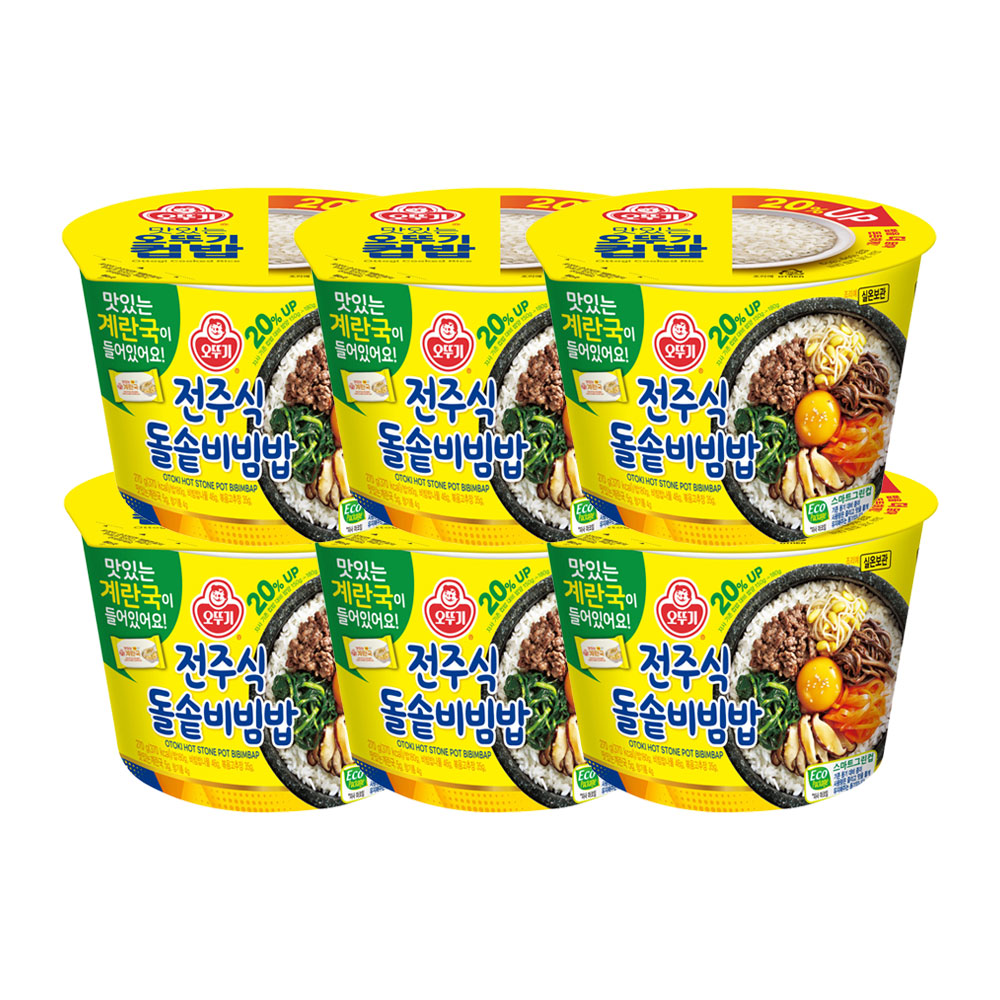 오뚜기 컵밥 전주식돌솥비빔밥+즉석 계란국 270g 6개 - 메인 이미지