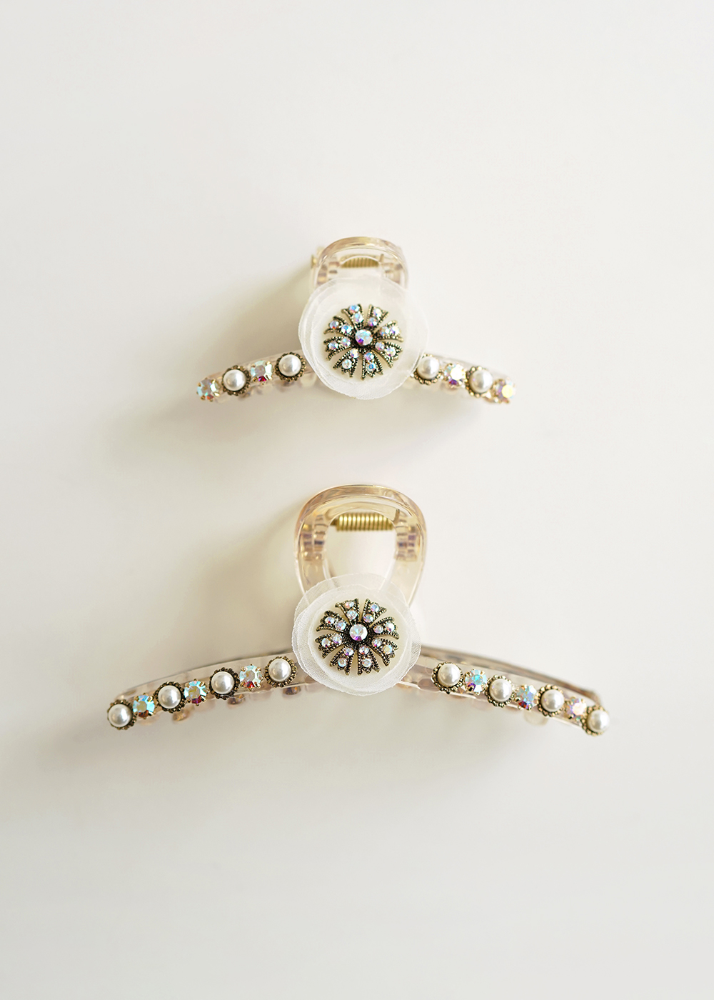 루드 데이지 크리스탈 진주 헤어집게핀 L25SSAC30