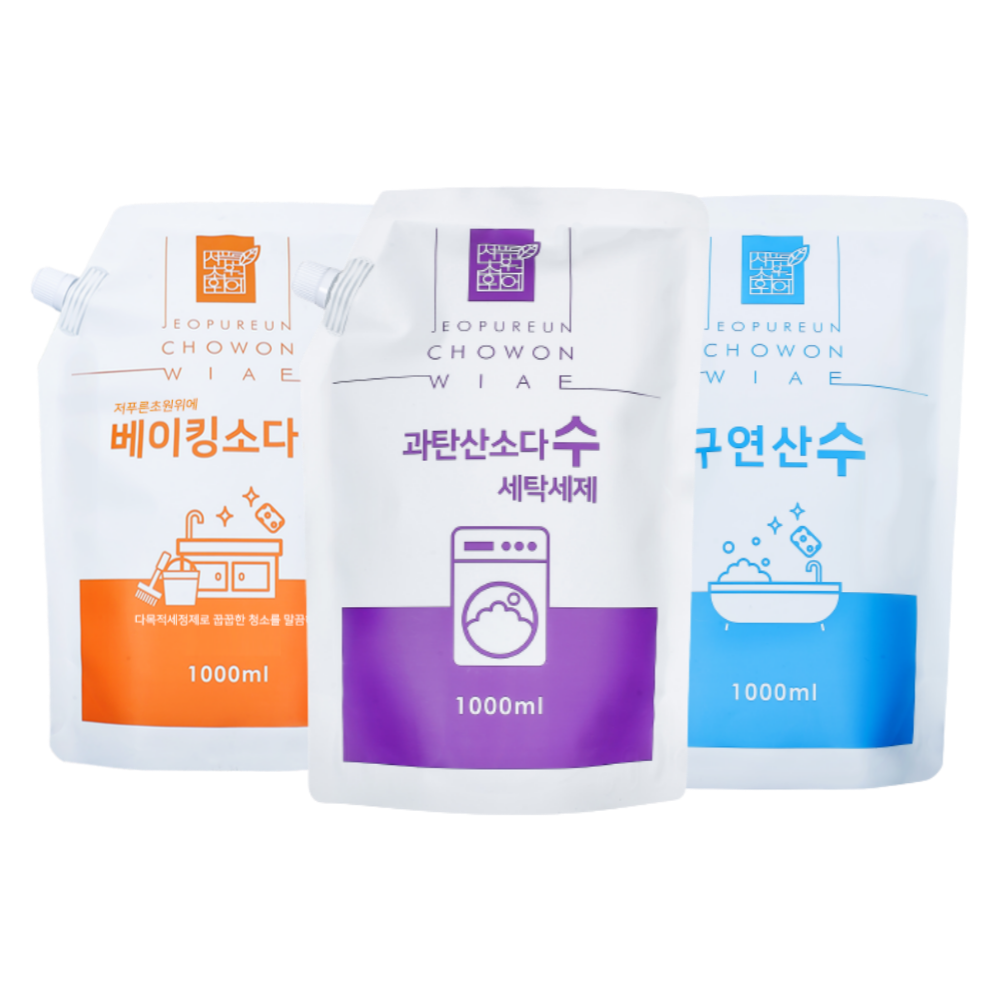 과탄산소다수 구연산수 베이킹소다수 1000ml 워터 액상형 세트