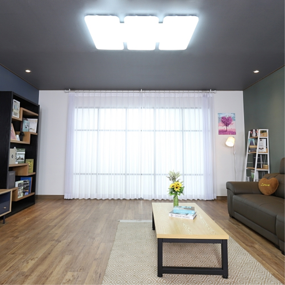 LED PREMIUM 거실등 6등 150W 주광색 플리커프리 전등 조명 메가맨 - 상세 이미지 2