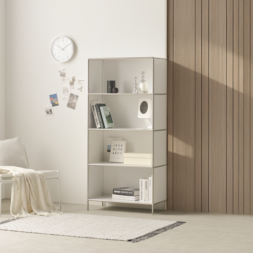 엘르노 미드센츄리 모듈 틈새 철제 슬림장 수납장 가방진열장