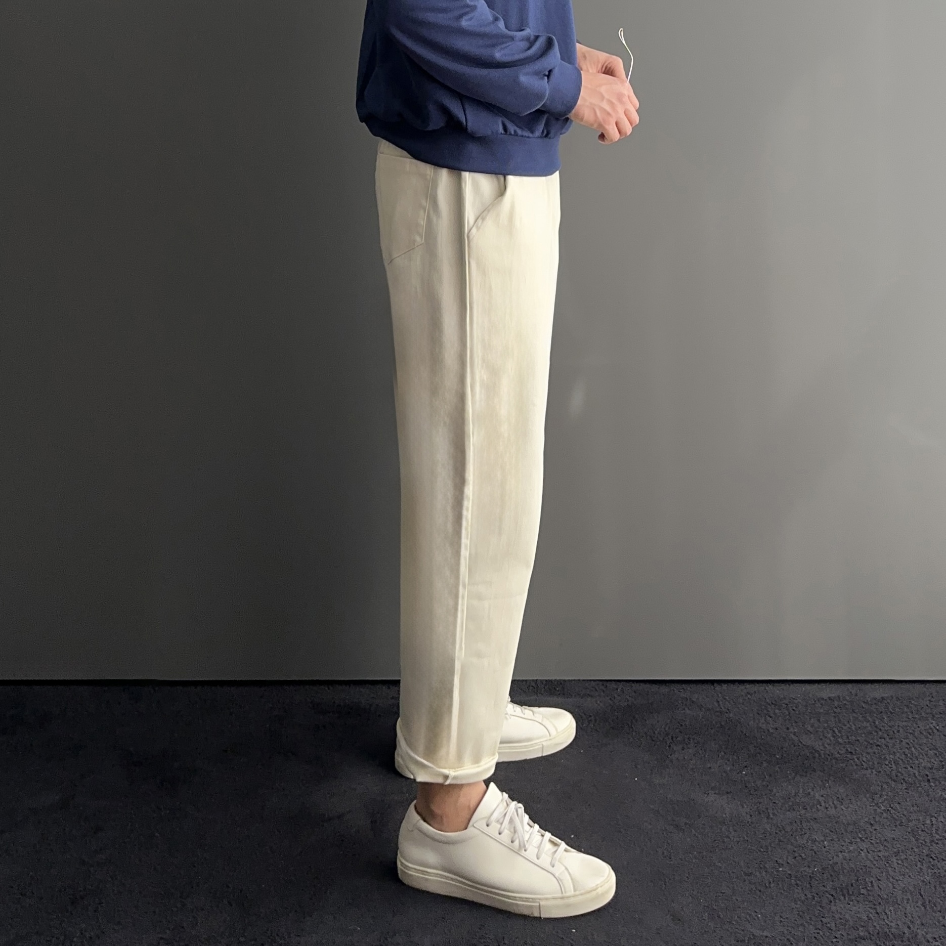 치노팬츠 테이퍼드핏 기지바지 스판면바지 - 상세 이미지 5