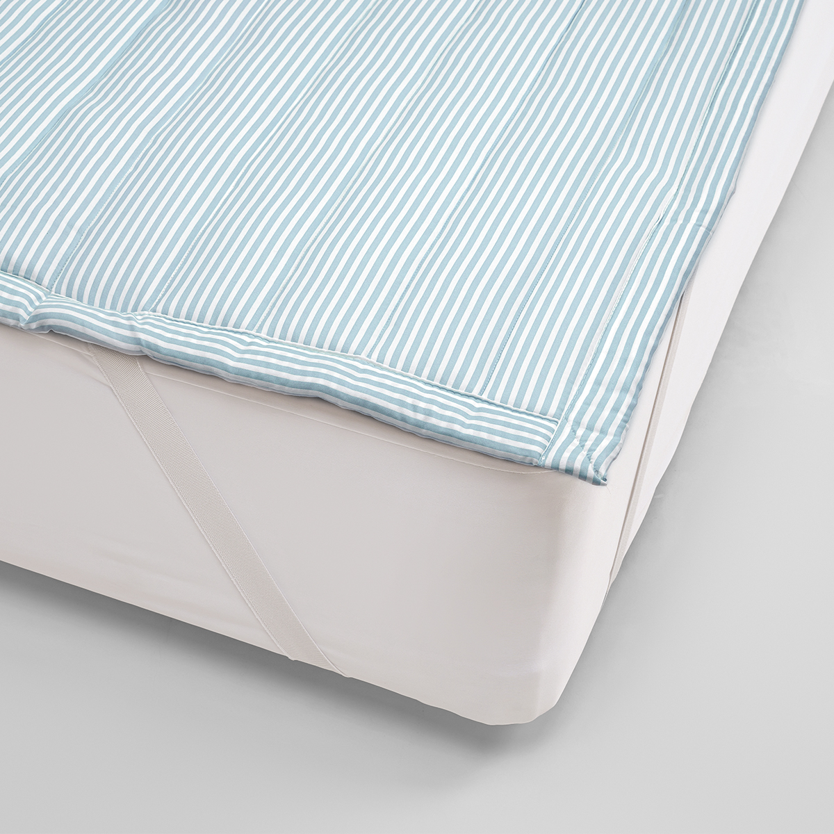 마이하우스 알러지케어 진드기차단 누빔 침대 패드 스트라이프 (블루), SS(슈퍼싱글)