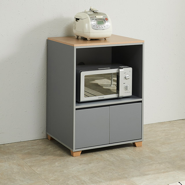 홈트리가구 주방 수납 렌지대 주방장 밥솥장 키큰장 시리즈 렌지대 870mm, 2단, 오크그레이 - 상세 이미지 3