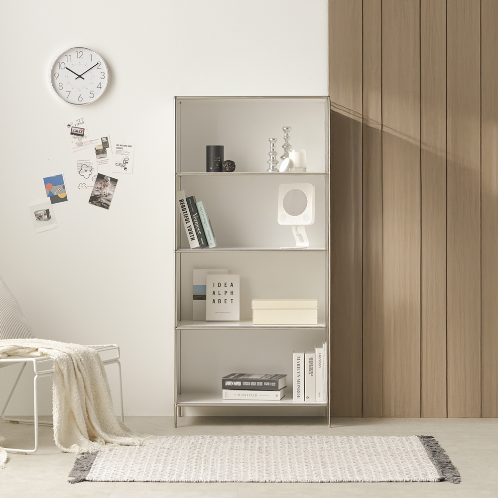 엘르노 미드센츄리 모듈 틈새 철제 슬림장 수납장 가방진열장