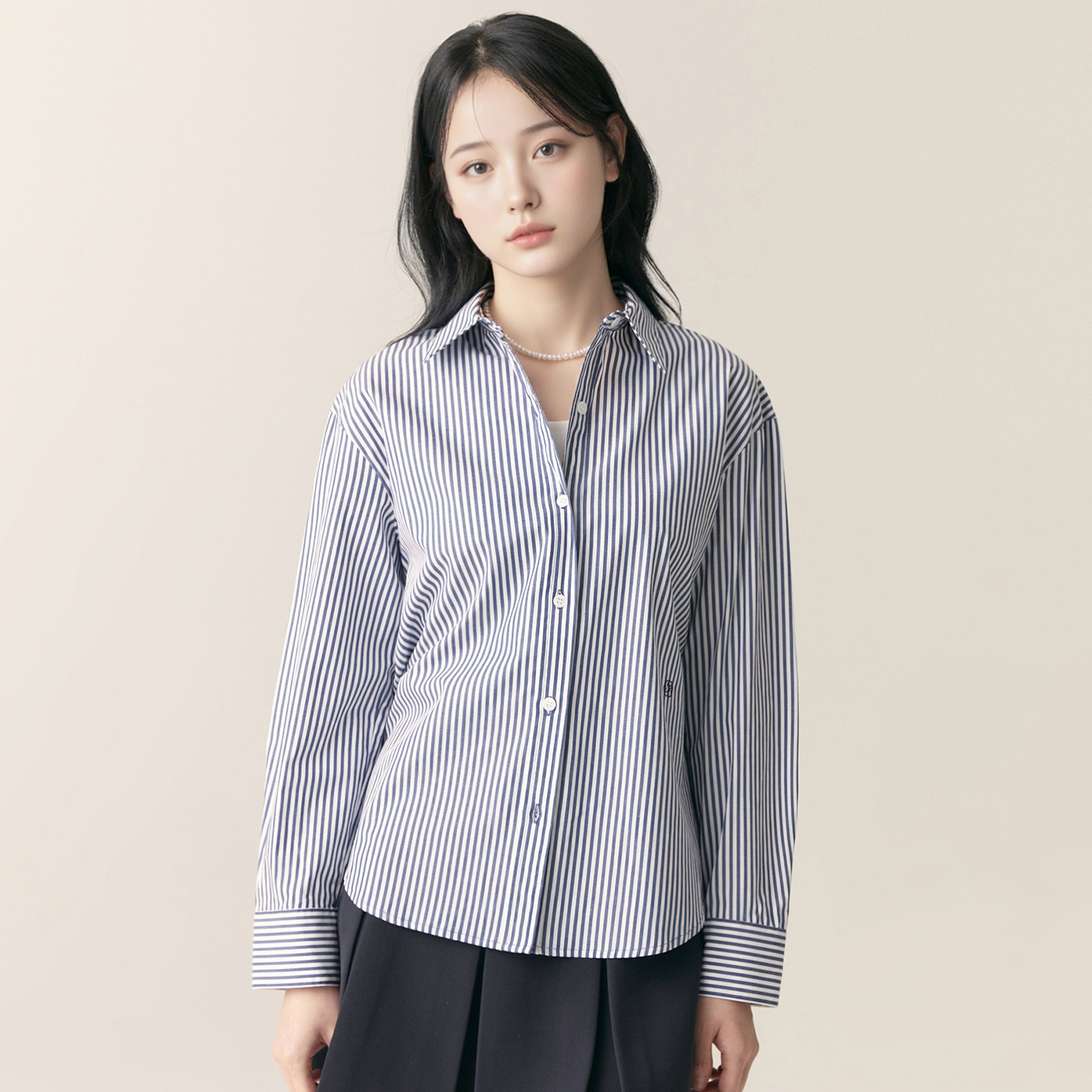 [올데이] 로엠 스트라이프 셔츠 RMYWF24RT2