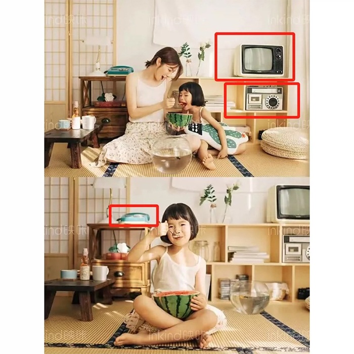 레트로 티비 아날로그 화면 모니 터 소품 카페 컨셉 흰색 TV 1 - 상세 이미지 5