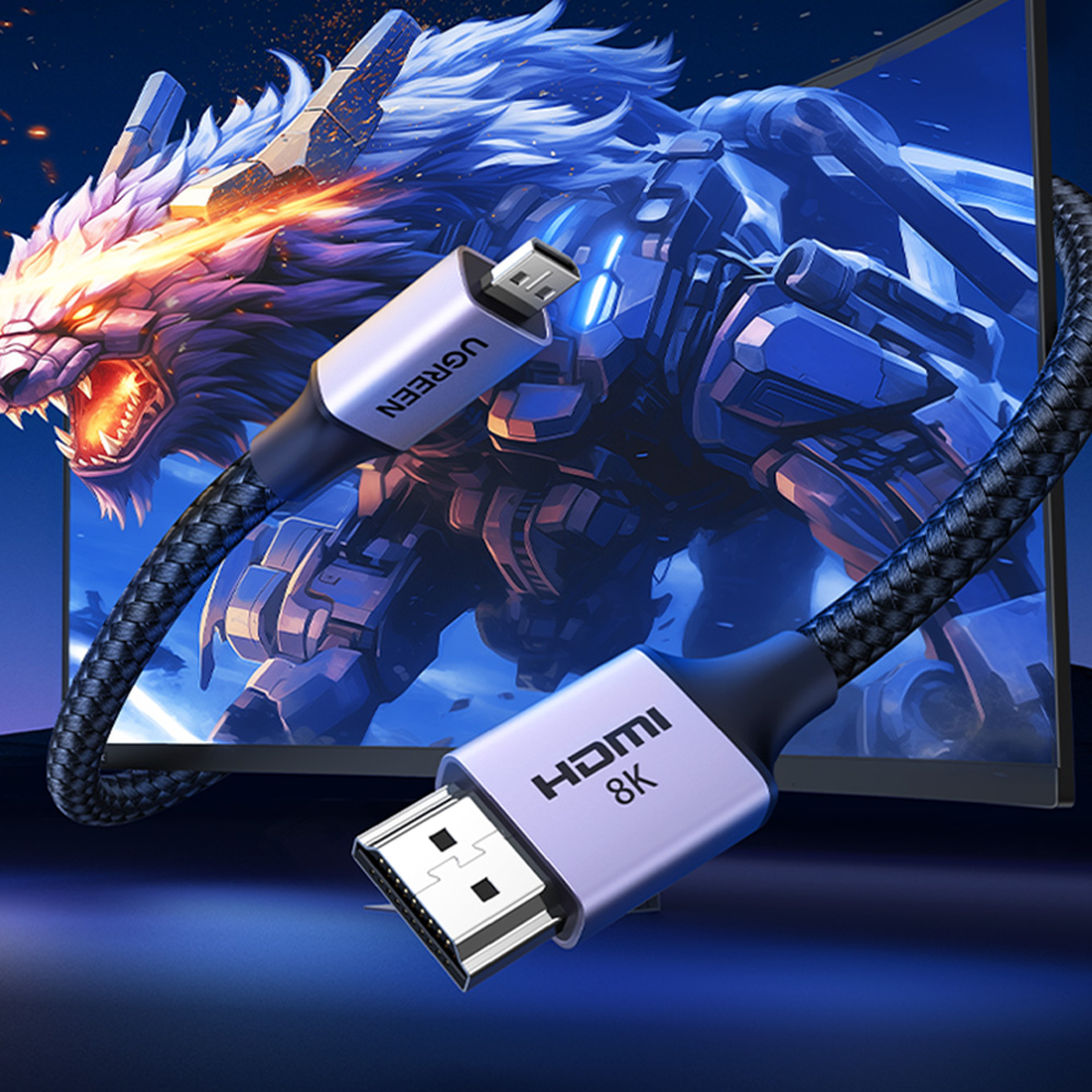 유그린 8K 60Hz Micro HDMI to HDMI 2.1 모니터 케이블 HD164 - 상세 이미지 2
