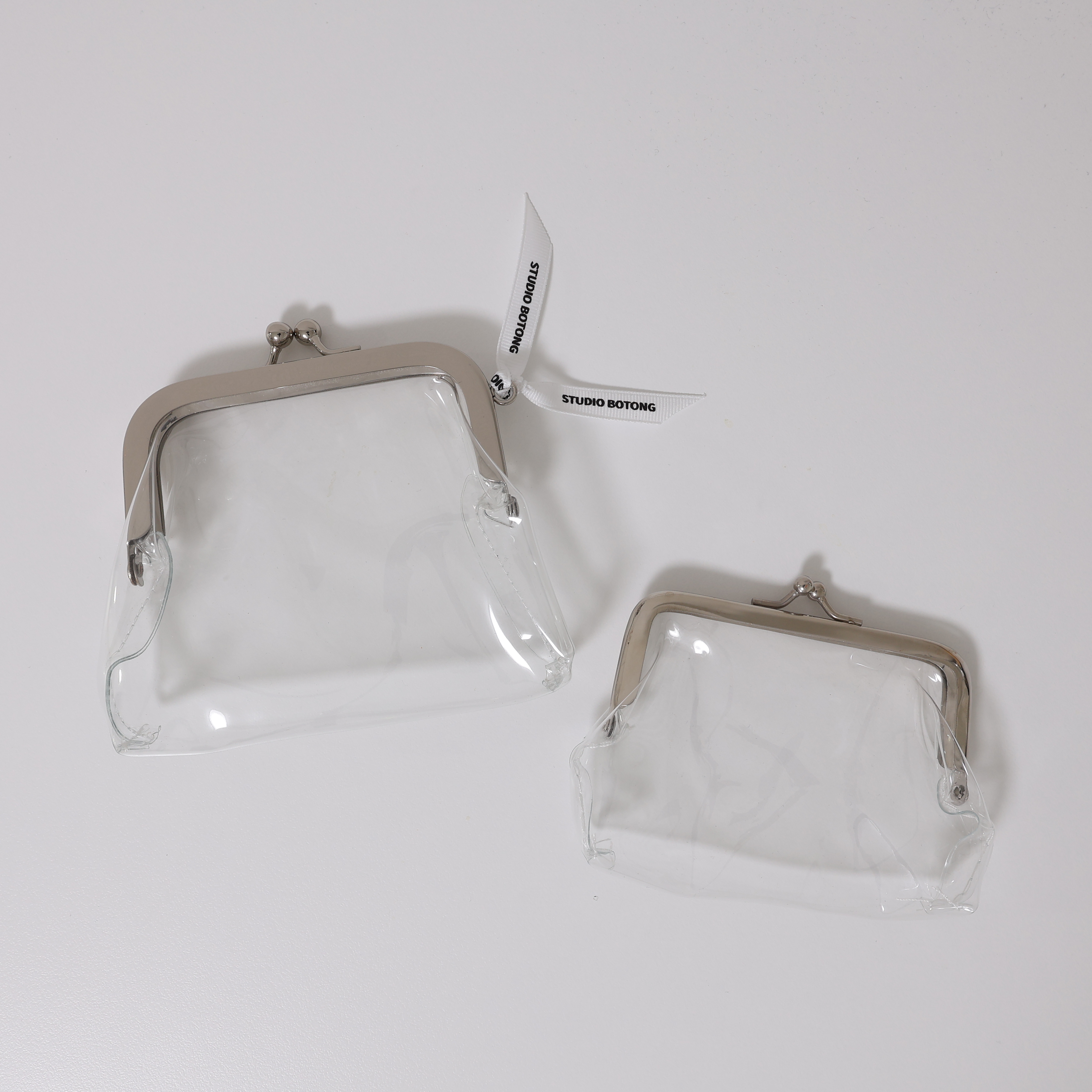 투명 PVC 똑딱이 파우치 화장품 립스틱 카드 동전 다용도 클리어 미니 지갑