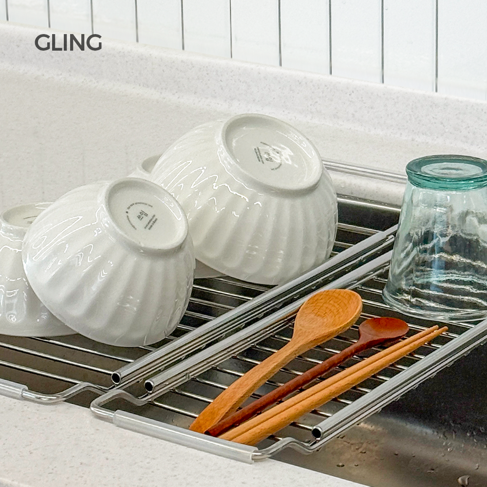 스테인레스304 거치식 싱크대 식기건조대 싱크볼 개수대 건조대 싱크대선반 확장형 그릇정리대 트레이형 슬림