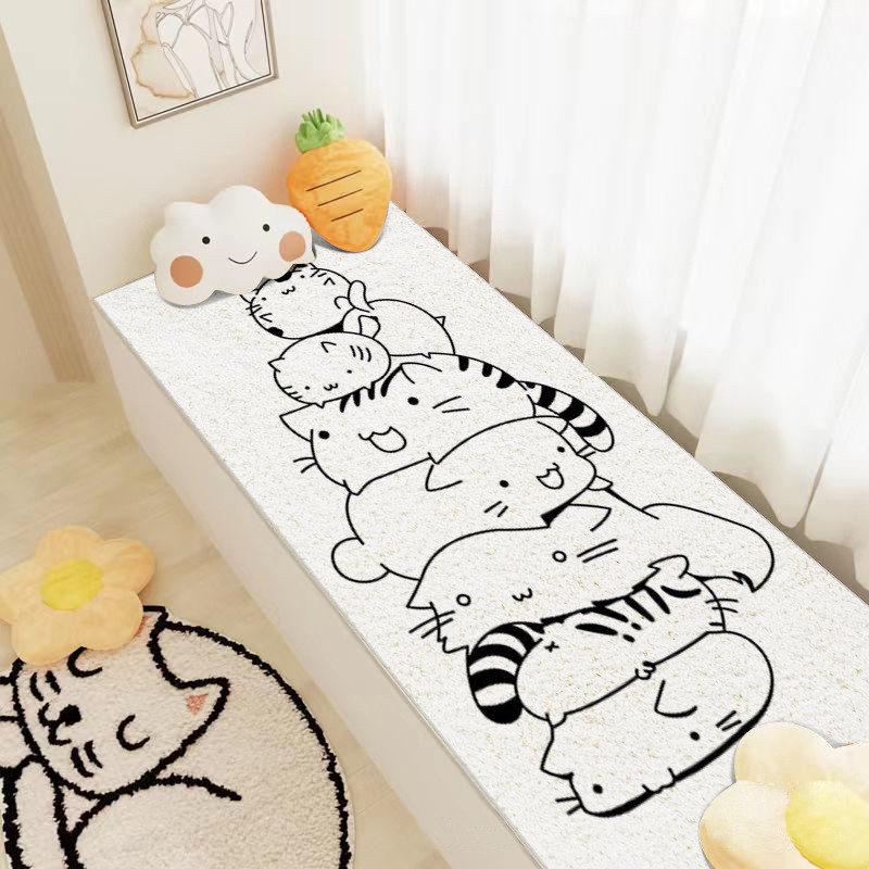 귀여운 고양이 초대형 특대형 러그 직사각형 동물 카펫 A 40x120cm 이미지 6
