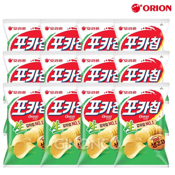 다파라하우스 오리온 포카칩 어니언맛 66g x12 생 감자칩 안주 과자 탕비실 스낵 집 간식 539035 : 다팔아하우스